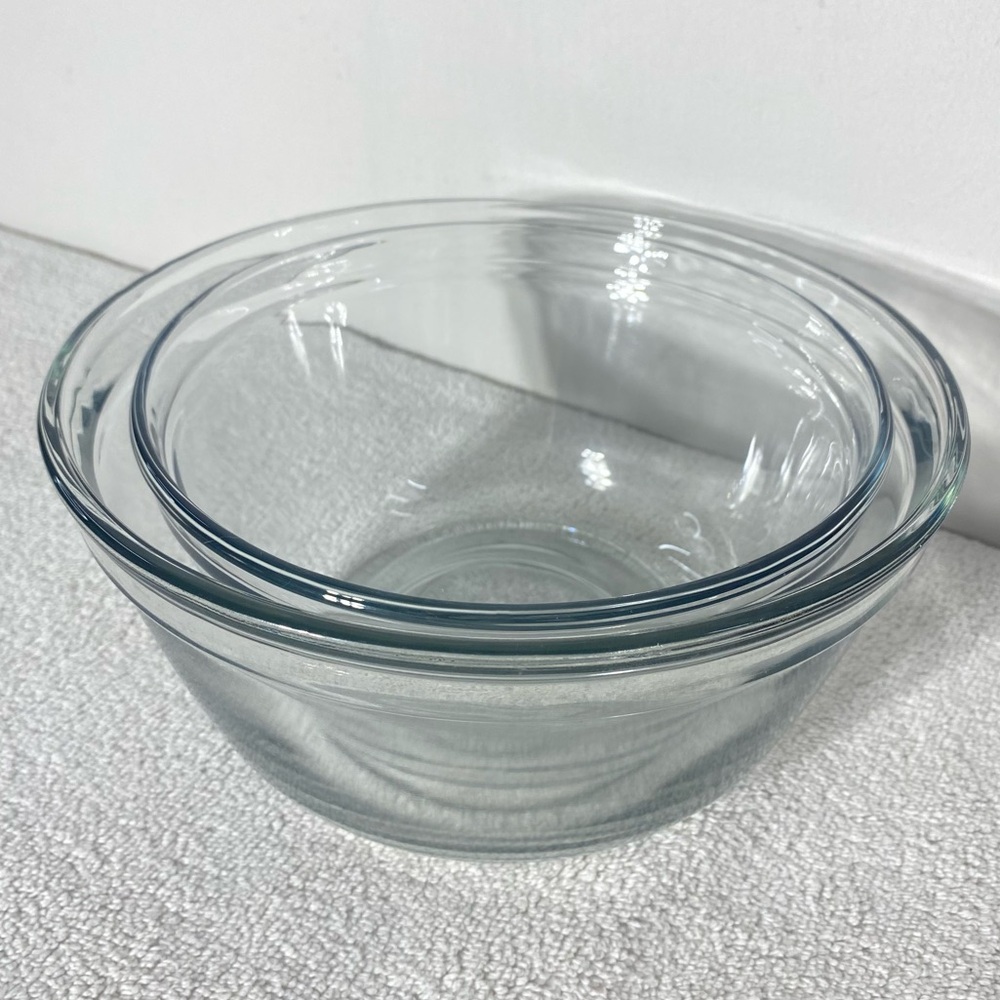 Anchor Hocking Clear Glass Mixing Bowl Set 2.5qt & 1.5qt